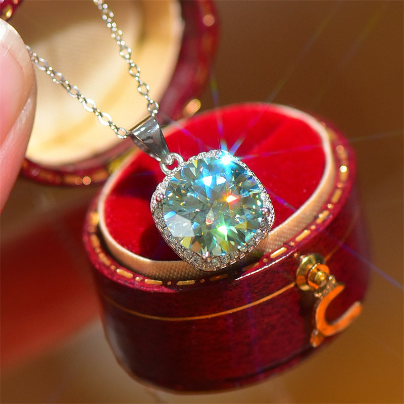 5 Carat Moissanite 925 Sterling Silver Pendant Necklace-BT8D