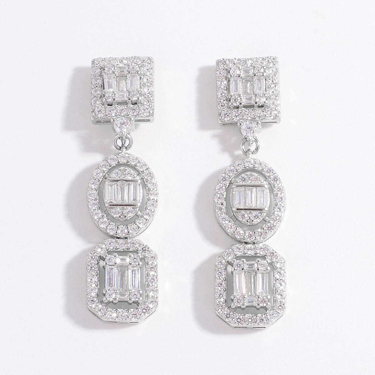 925 Sterling Silver Inlaid Zircon Earrings-BT8D
