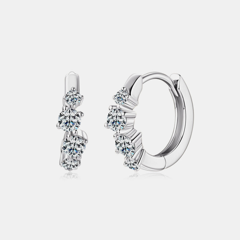 925 Sterling Silver Moissanite Huggie Earrings-BT8D