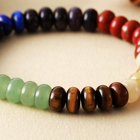 Contrast Natural Stone Bead Bracelet-BT8D