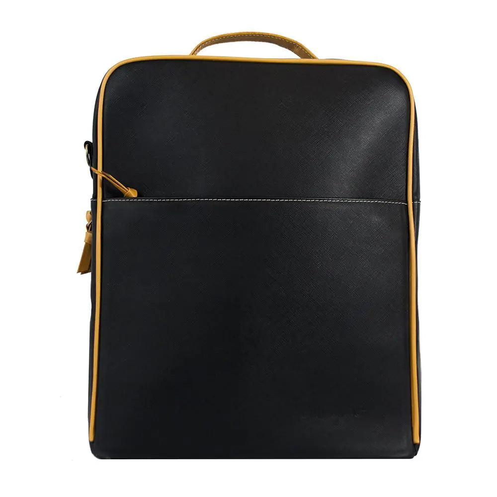 Augusta Leather Backpack-Black/Goldenrod-BT8D