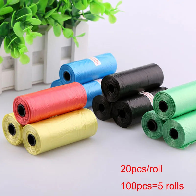 5Rolls 100pcs Cat Dog Poop Bags Outdoor House for Dogs Clean Refill Garbage Bag Dog Accessories-BT8D