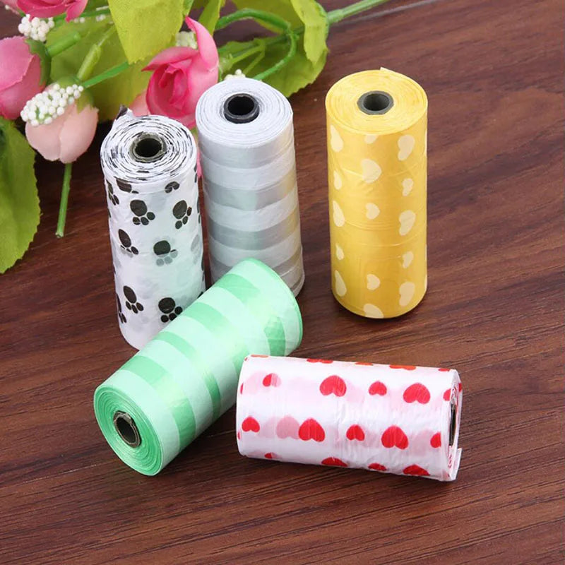 5Rolls 100pcs Cat Dog Poop Bags Outdoor House for Dogs Clean Refill Garbage Bag Dog Accessories-BT8D