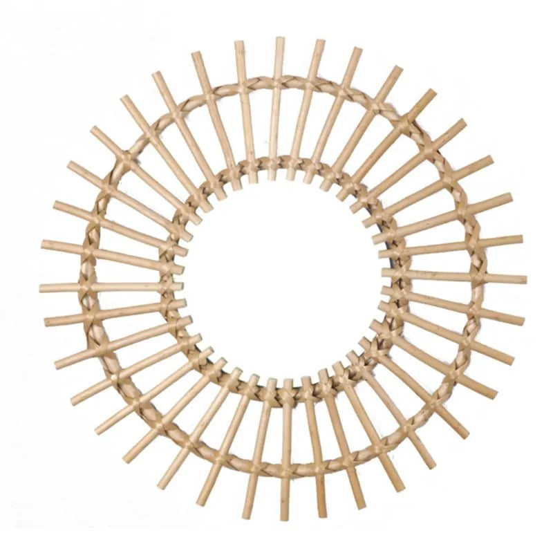 Rattan Round Wall Hang Makeup Mirror