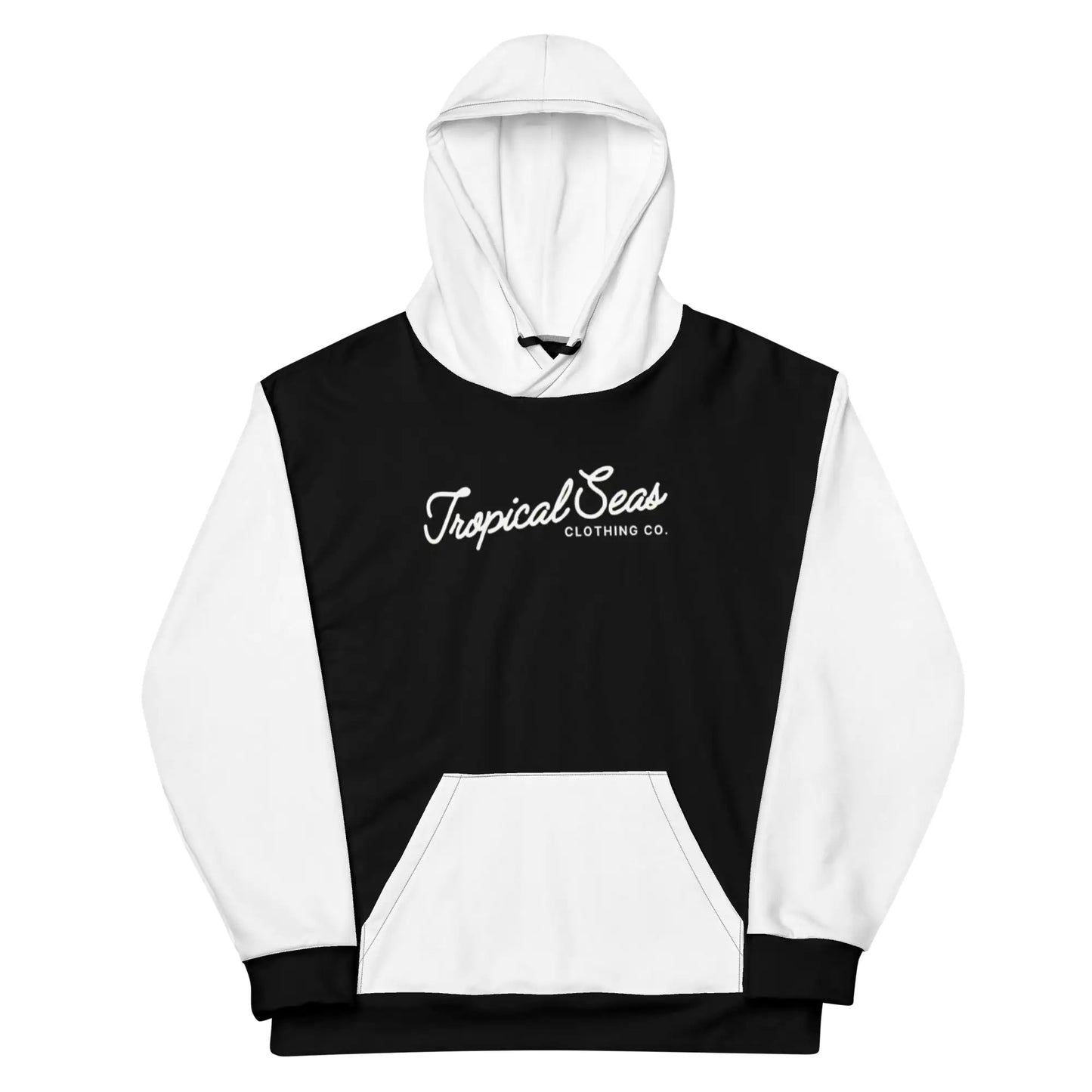 Black & White Two-Toned Tropical Seas Hoodie-BT8D