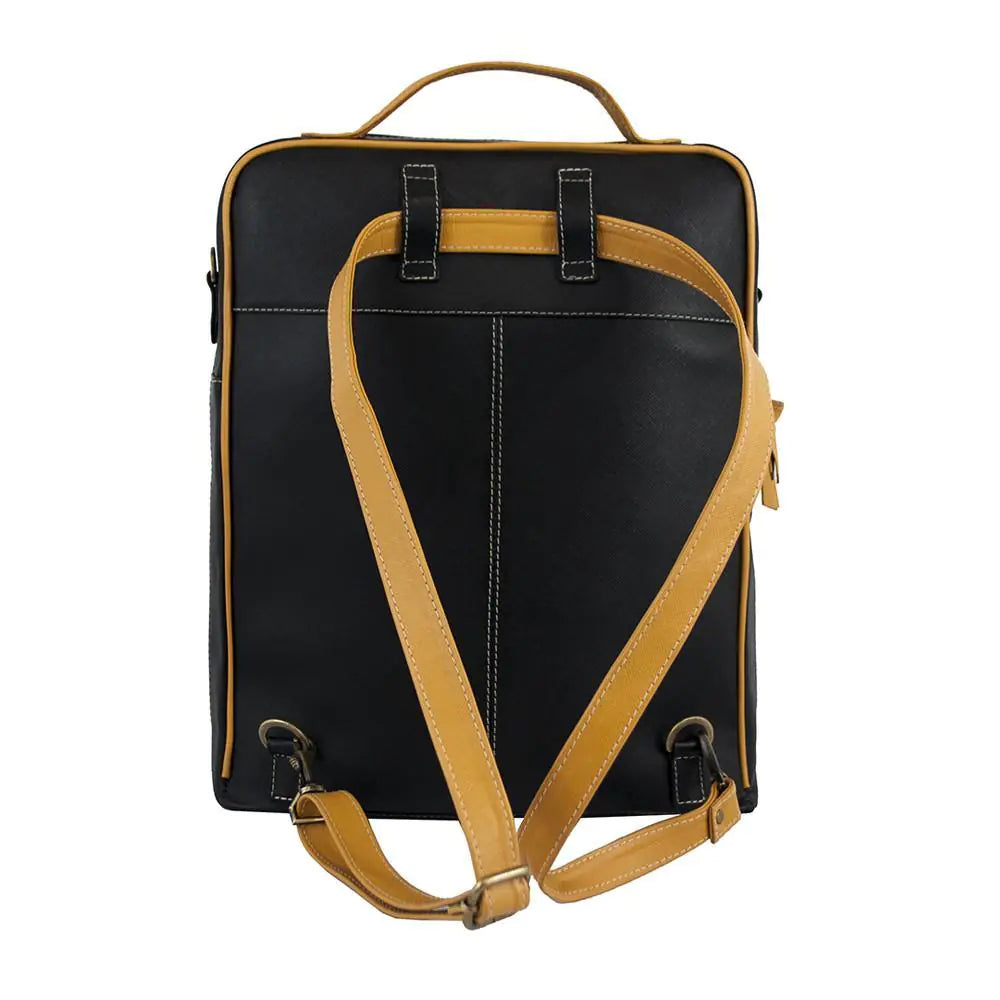 Augusta Leather Backpack-Black/Goldenrod-BT8D