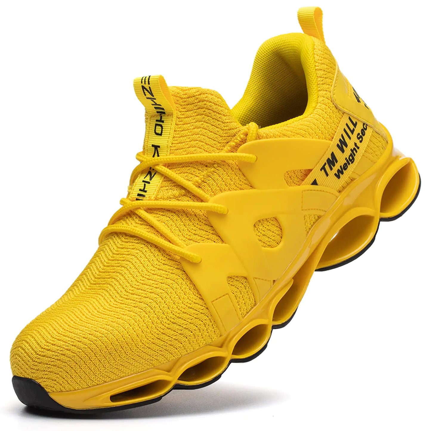 Kezhiho Steel Toe Shoes for Men Women Cushion Comfortable Work Shoes Lightweight Breathable Sneakers Slip Resistant Indestructible Construction Industrial Safety Shoes (KZHUS-D0200442)
