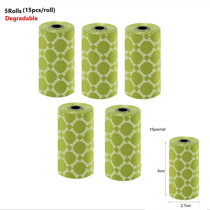 5Rolls 100pcs Cat Dog Poop Bags Outdoor House for Dogs Clean Refill Garbage Bag Dog Accessories-BT8D