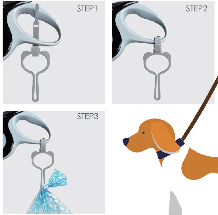Dog Bag Dispenser for Dog Hands Free Waste Carrier Pet Dog Cleaning Supplies Dog Leash Dispenser Poop Bag Holder