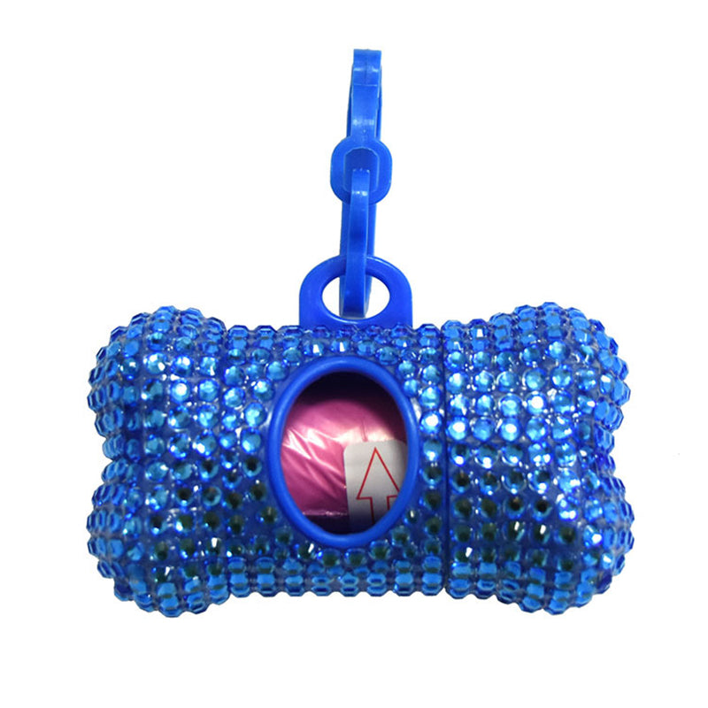 Mini Rhinestone Pet Garbage Bag Dispenser Dog Poop Garbage Stand Portable Cat Poop Storage Box Animals Articles Dog supplies