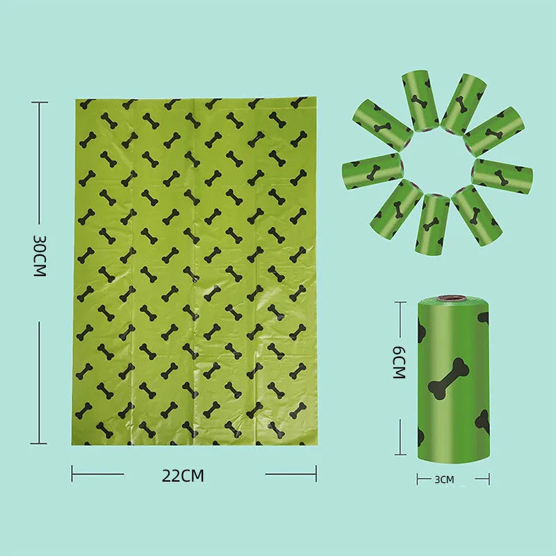 Biodegradable Pet Waste Bags Thickened Portable Printed Dog Poop Bags Eco-friendly Outdoor Pet Poop Pickup Bags with Organizer-BT8D