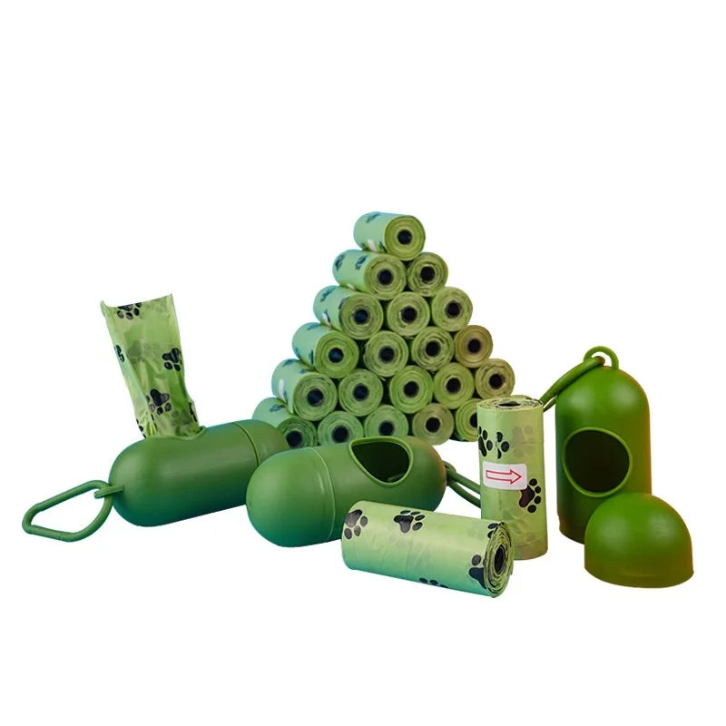 Biodegradable Pet Waste Bags Thickened Portable Printed Dog Poop Bags Eco-friendly Outdoor Pet Poop Pickup Bags with Organizer-BT8D