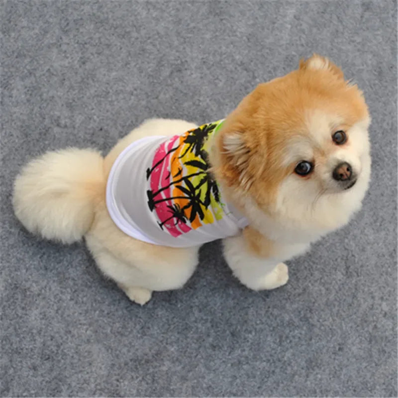 2023 New Arrival Summer Beach Style Puppy Dog T-Shirt Cheap Breathable Cotton Pet Dog Clothes for Small Dog Vest Pet Supply-BT8D