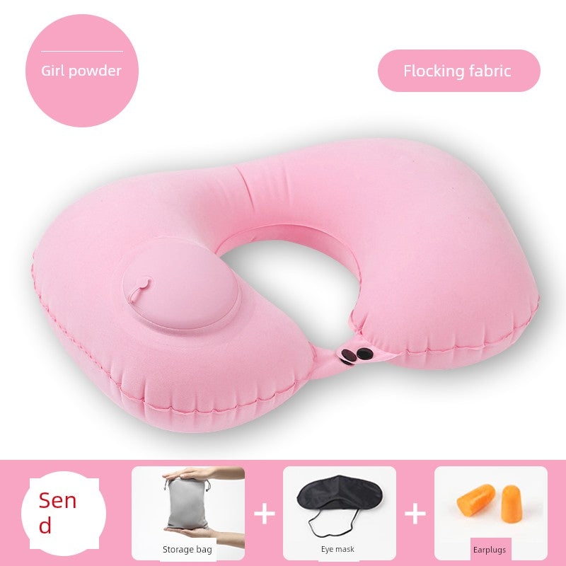 Car Press Neck Protection Travel Inflatable U Pillow-BT8D