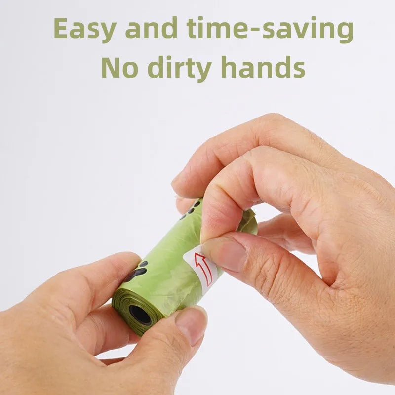 Biodegradable Pet Waste Bags Thickened Portable Printed Dog Poop Bags Eco-friendly Outdoor Pet Poop Pickup Bags with Organizer-BT8D