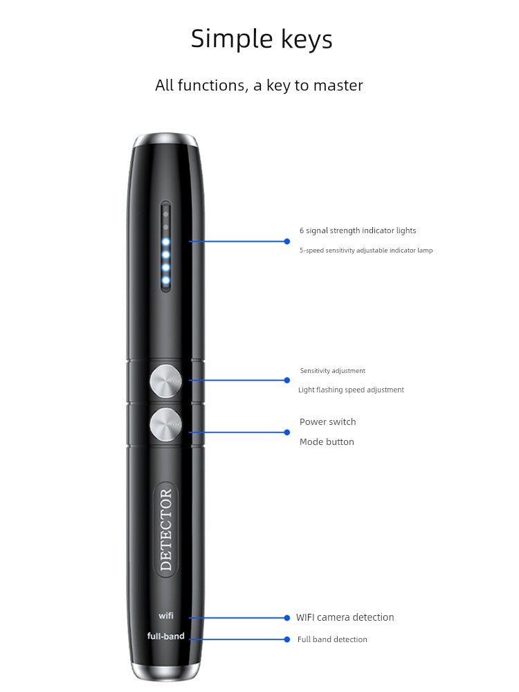 Anti-Theft Hotel Infrared Camera Detector GPS Vehicle Positioning Eavesdropping Tracking Scanning Detector For Home-BT8D