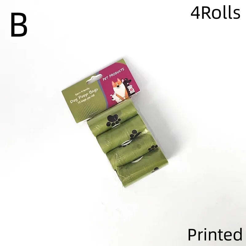 Biodegradable Pet Waste Bags Thickened Portable Printed Dog Poop Bags Eco-friendly Outdoor Pet Poop Pickup Bags with Organizer-BT8D