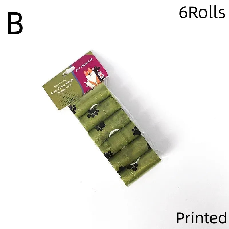 Biodegradable Pet Waste Bags Thickened Portable Printed Dog Poop Bags Eco-friendly Outdoor Pet Poop Pickup Bags with Organizer-BT8D
