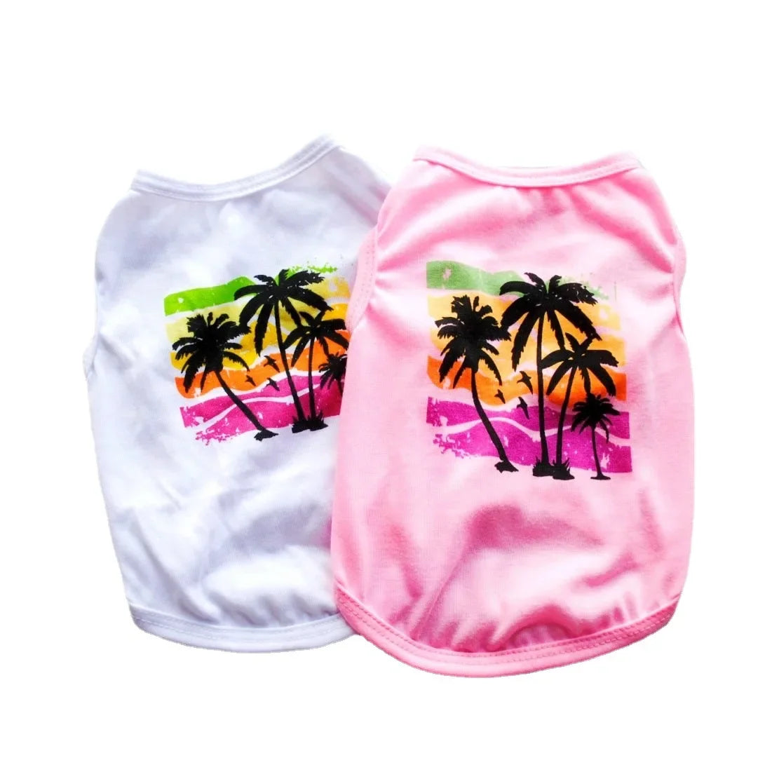 2023 New Arrival Summer Beach Style Puppy Dog T-Shirt Cheap Breathable Cotton Pet Dog Clothes for Small Dog Vest Pet Supply-BT8D