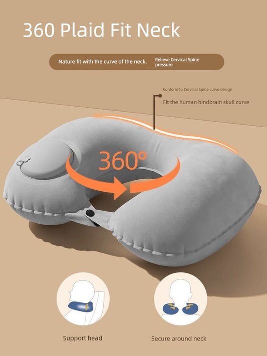 Car Press Neck Protection Travel Inflatable U Pillow-BT8D
