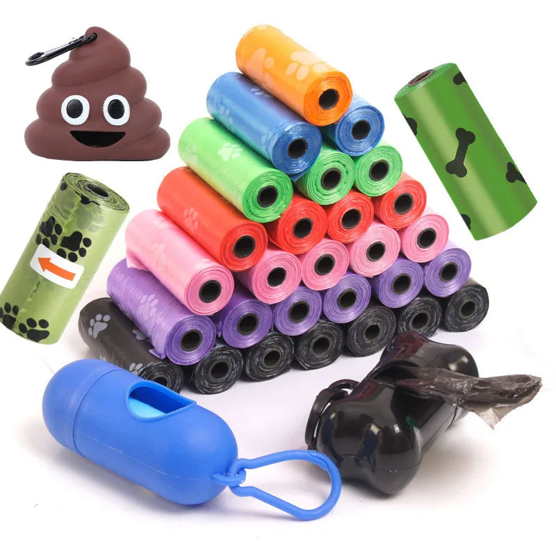 Biodegradable Pet Waste Bags Thickened Portable Printed Dog Poop Bags Eco-friendly Outdoor Pet Poop Pickup Bags with Organizer-BT8D