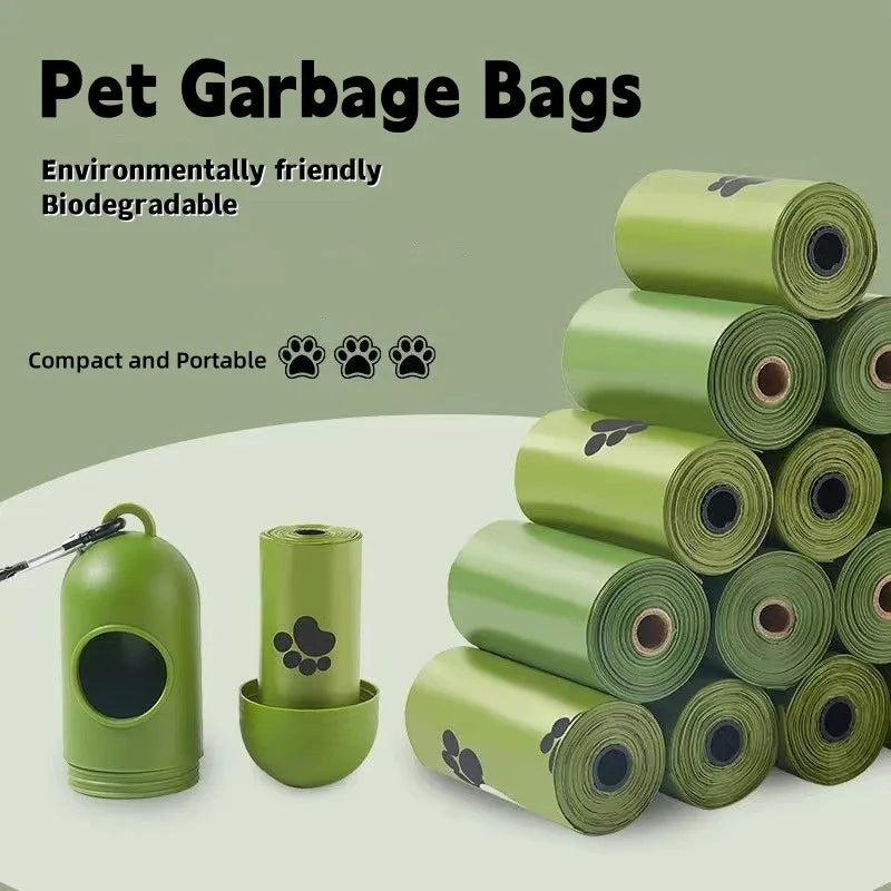 Biodegradable Pet Waste Bags Thickened Portable Printed Dog Poop Bags Eco-friendly Outdoor Pet Poop Pickup Bags with Organizer-BT8D
