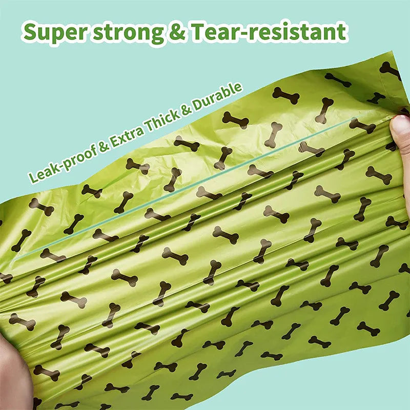Biodegradable Pet Waste Bags Thickened Portable Printed Dog Poop Bags Eco-friendly Outdoor Pet Poop Pickup Bags with Organizer-BT8D