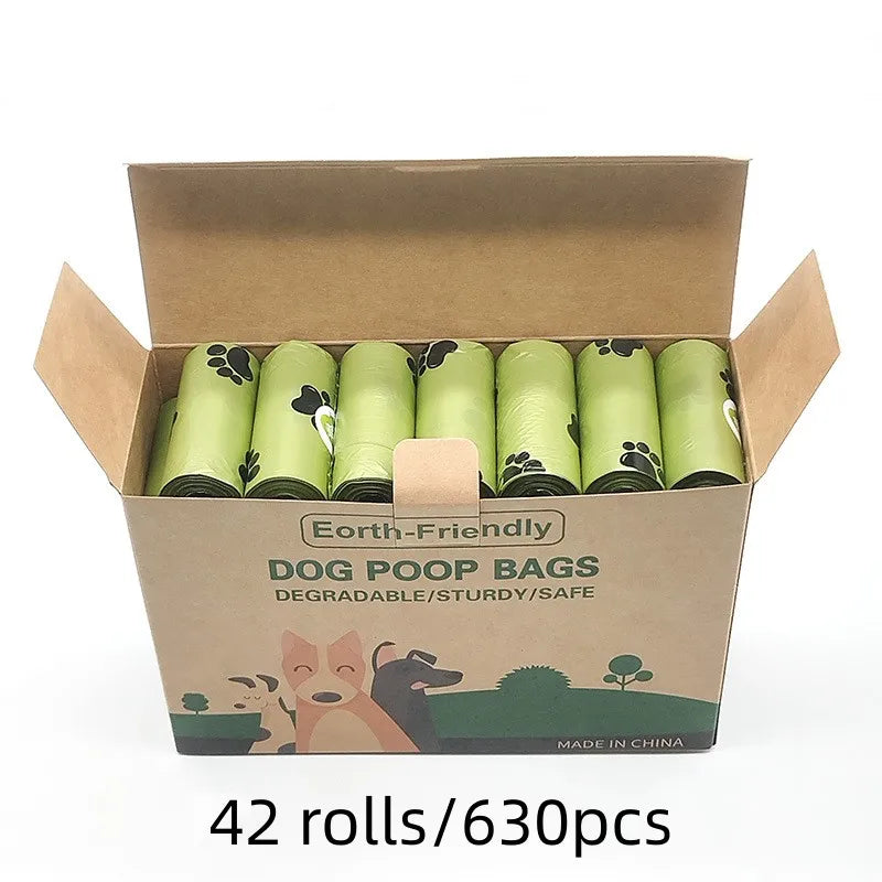 Biodegradable Pet Waste Bags Thickened Portable Printed Dog Poop Bags Eco-friendly Outdoor Pet Poop Pickup Bags with Organizer-BT8D