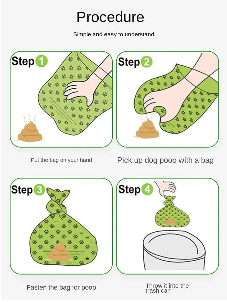 10 Rolls Biodegradable Dog Poop Bags Thickened Pet Garbage Bag Eco-Friendly Dog Waste Bags Portable Pick-Up Poop Cleaning Bag-BT8D