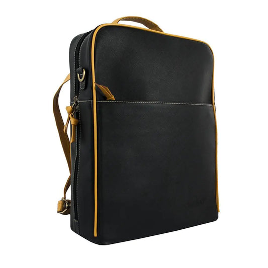 Augusta Leather Backpack-Black/Goldenrod-BT8D