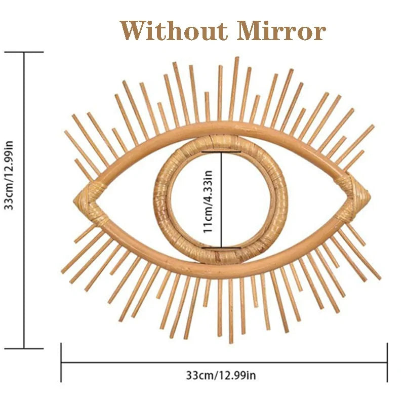 Rattan Round Wall Hang Makeup Mirror
