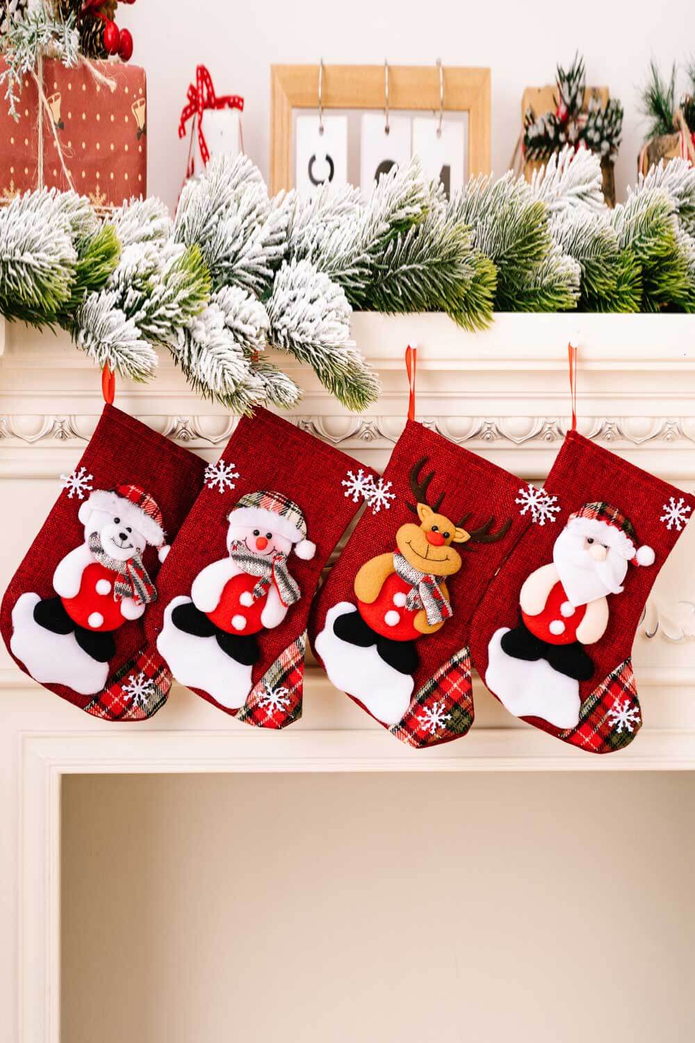 4-Pack Snowflake Christmas Stocking Hanging Widgets-BT8D