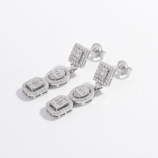 925 Sterling Silver Inlaid Zircon Earrings-BT8D