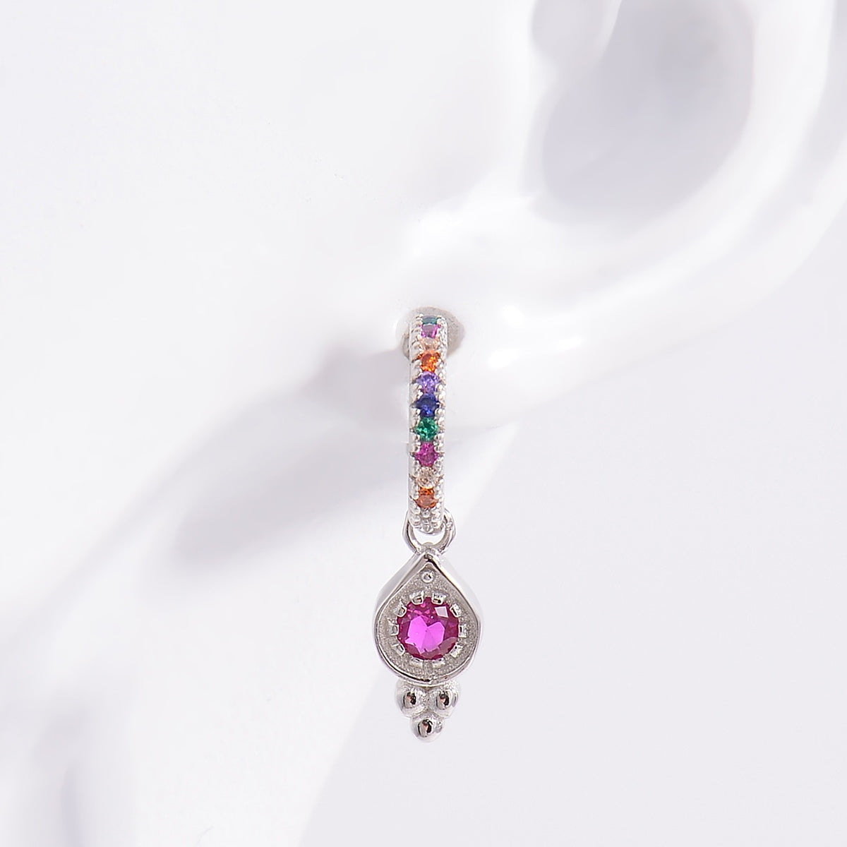 925 Sterling Silver Inlaid Zircon Earrings-BT8D