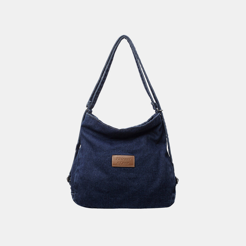 Adjustable Strap Denim Shoulder Bag-BT8D