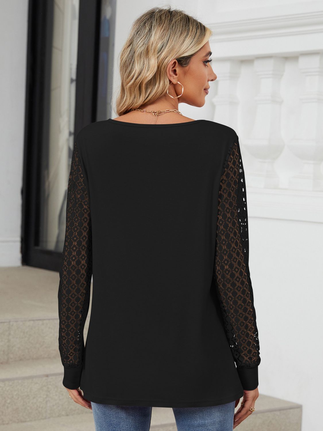Cutout Round Neck Long Sleeve T-Shirt-BT8D