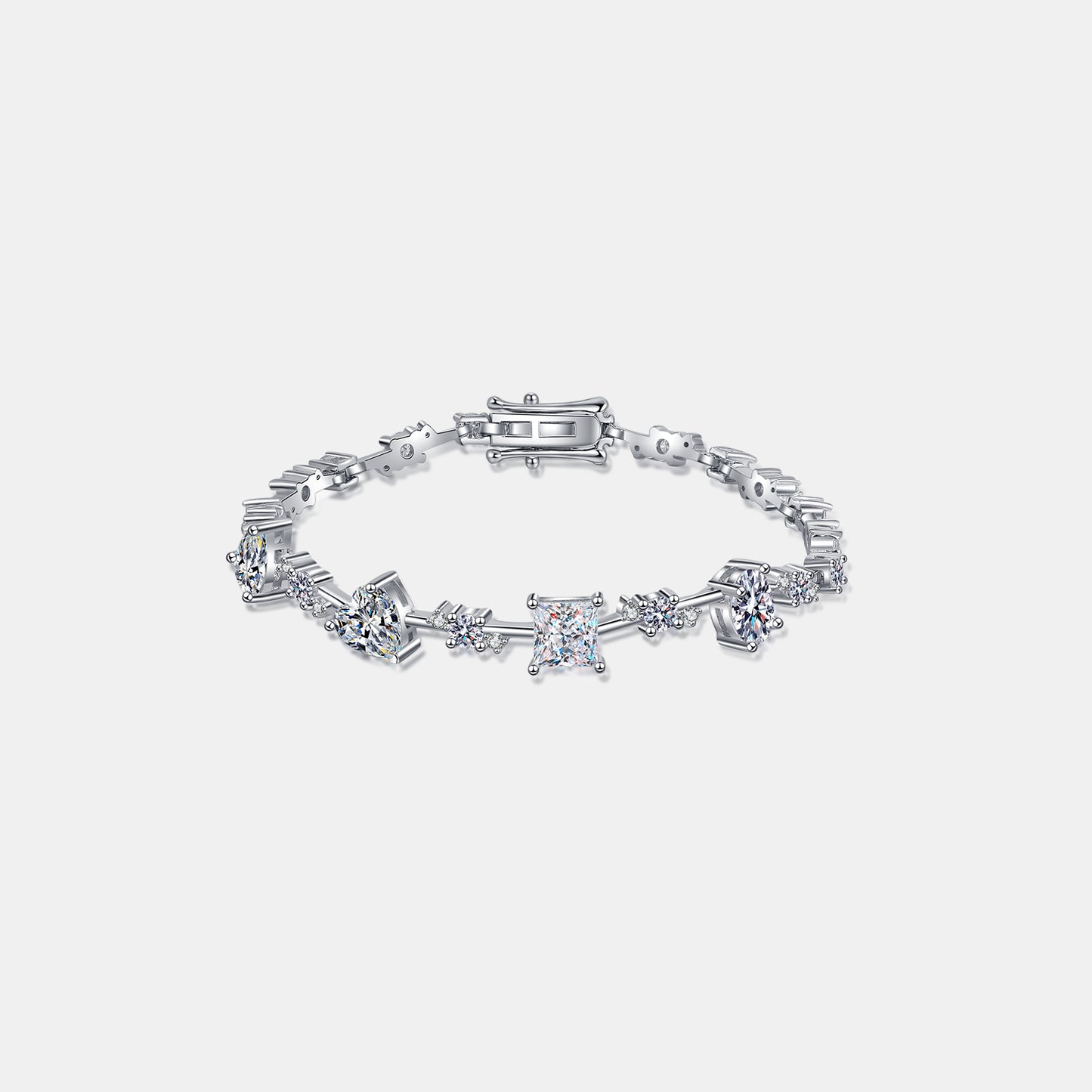 6.2 Carat Moissanite 925 Sterling Silver Bracelet-BT8D