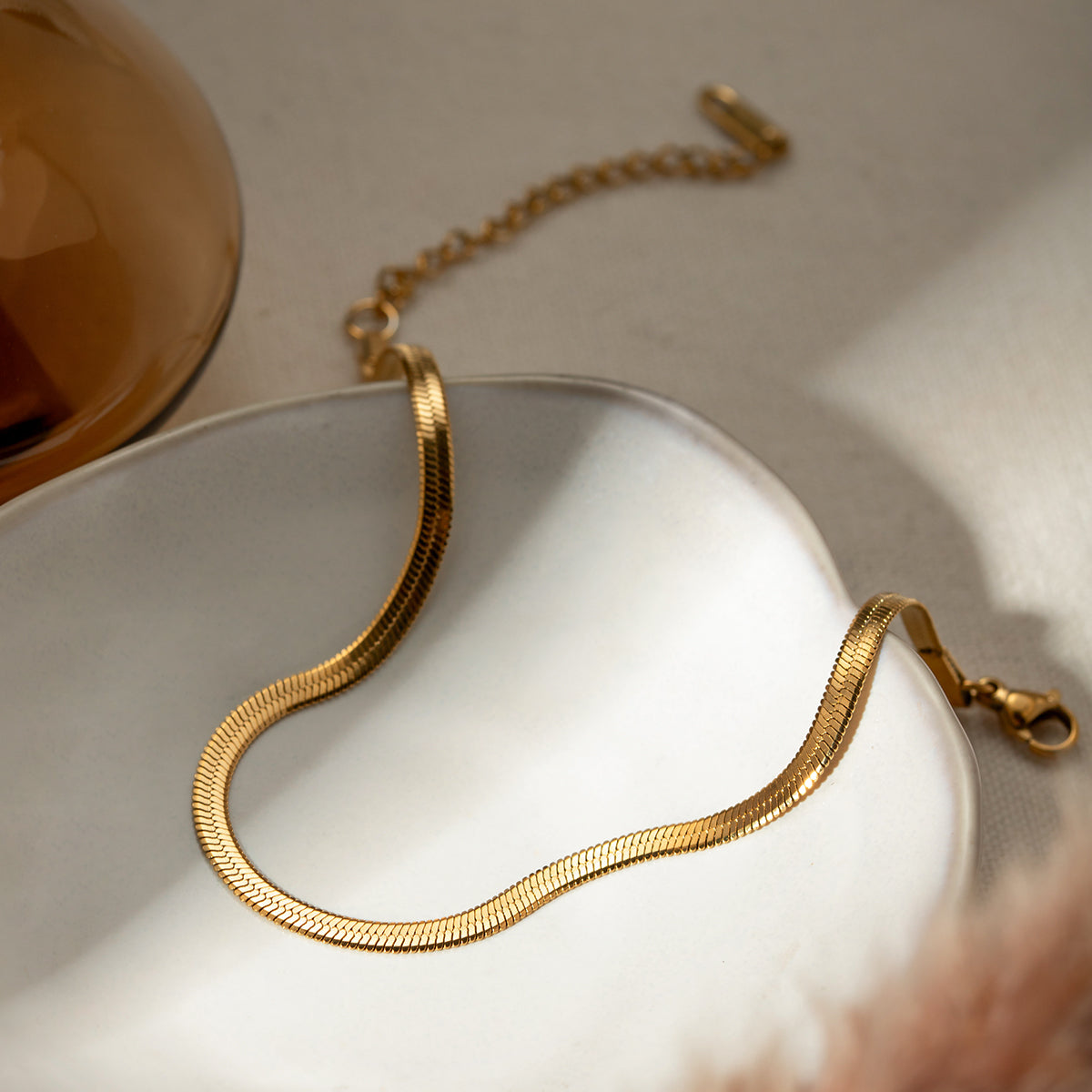18K Gold-Plated Ankle Bracelet-BT8D