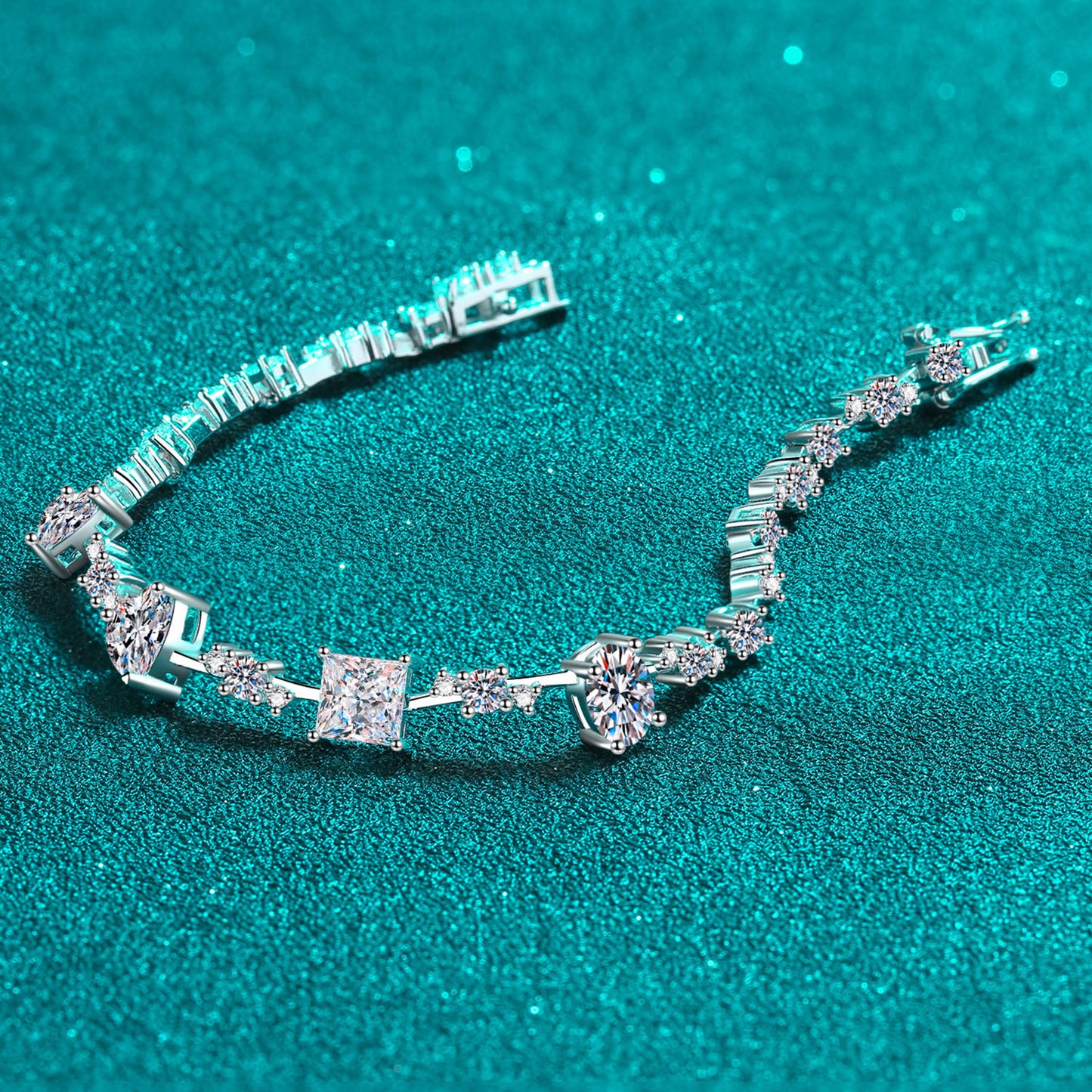 6.2 Carat Moissanite 925 Sterling Silver Bracelet-BT8D