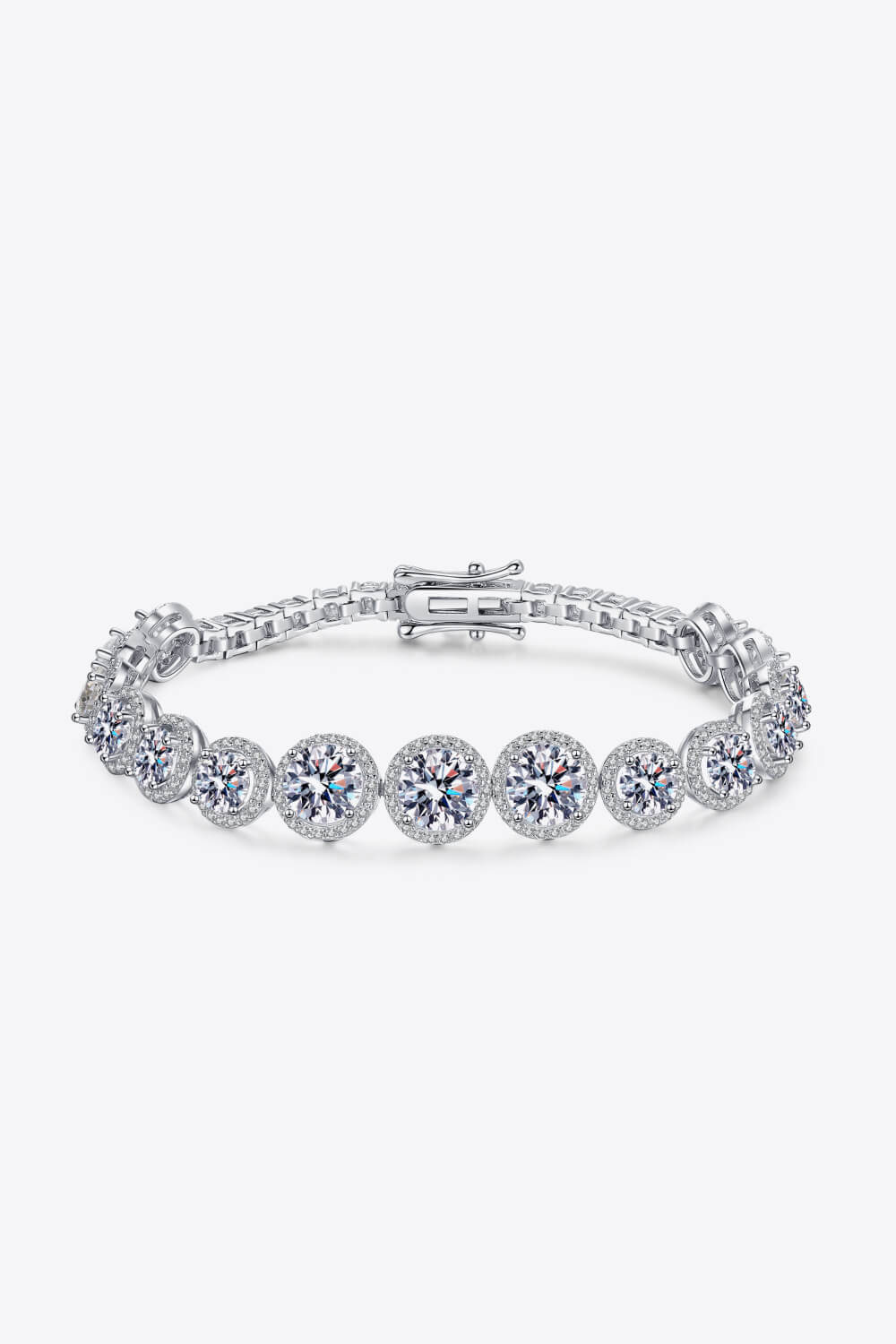 925 Sterling Silver 10.4 Carat Moissanite Bracelet-BT8D