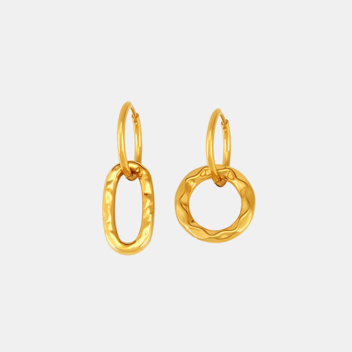 18K Gold-Plated Titanium Steel Annulus Earrings-BT8D