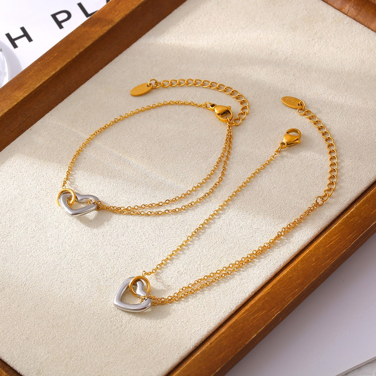 18K Gold-Plated Heart Bracelet-BT8D