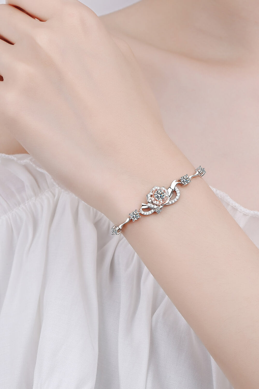 925 Sterling Silver Moissanite Bracelet-BT8D