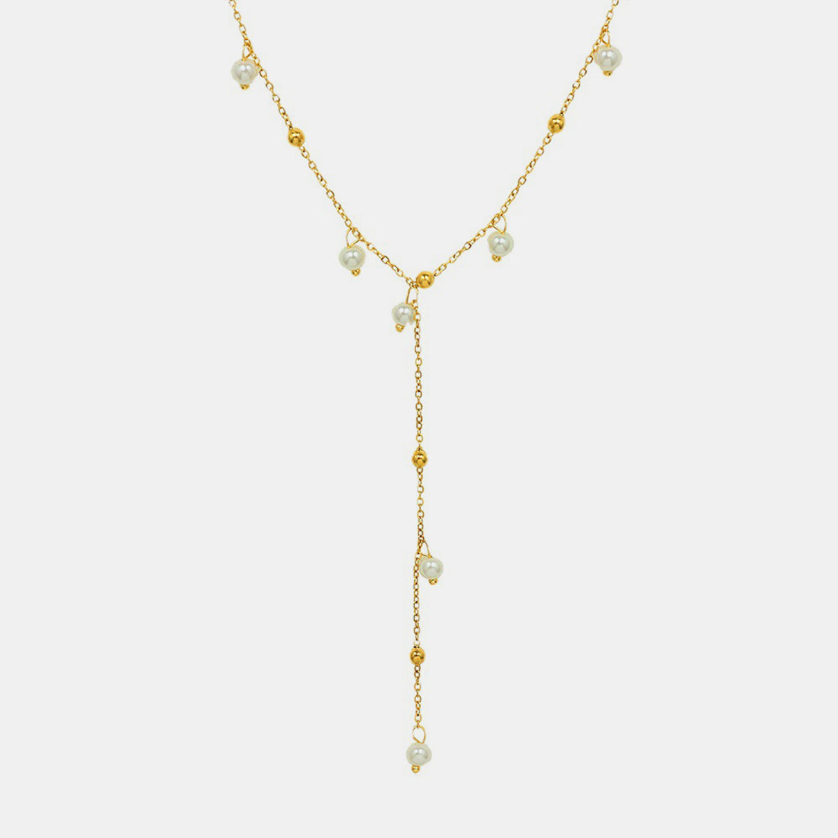 18K Gold-Plated Pearl Drop Necklace-BT8D