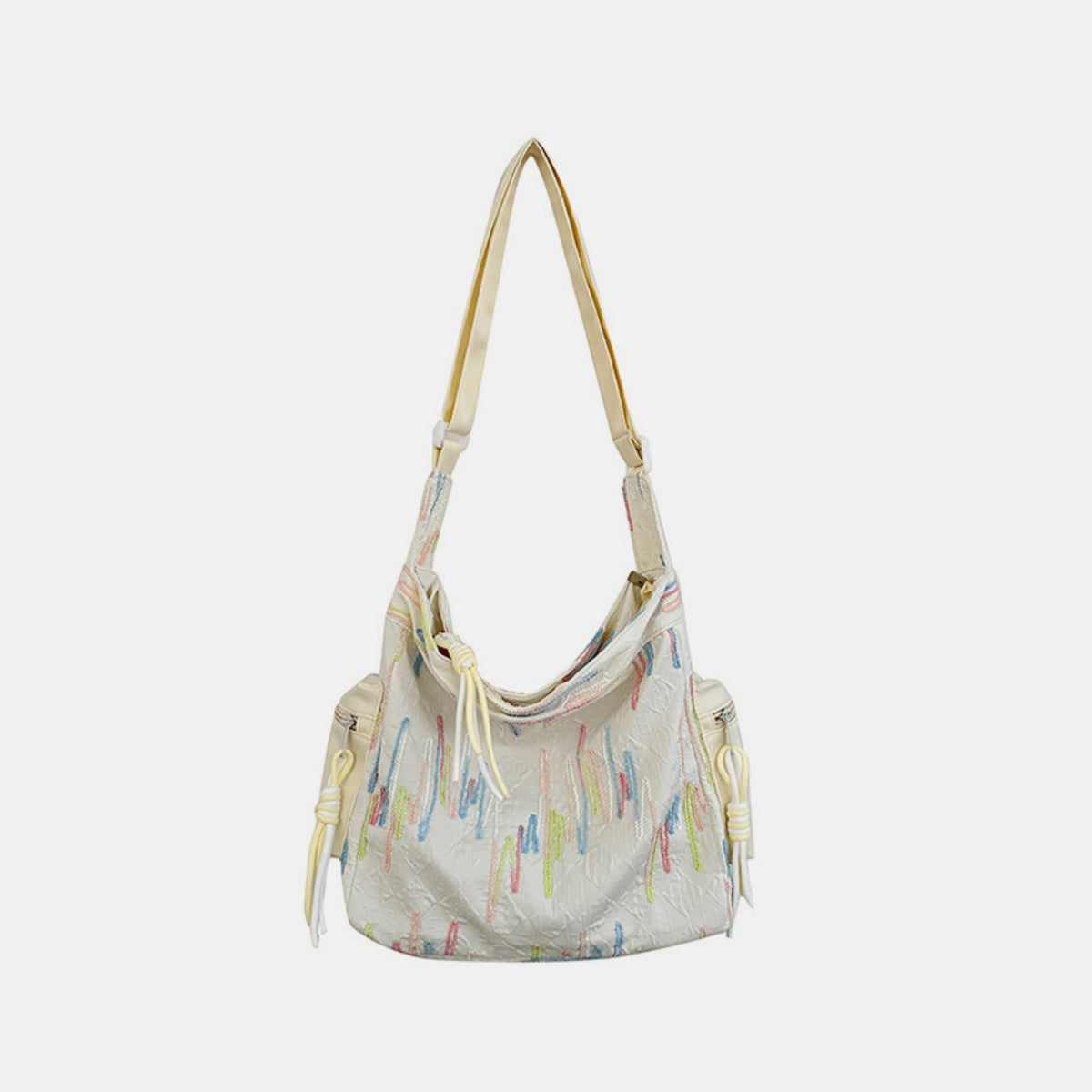 Contrast Texture Shoulder Bag-BT8D