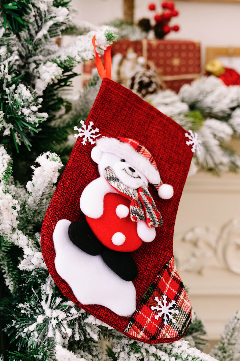 4-Pack Snowflake Christmas Stocking Hanging Widgets-BT8D