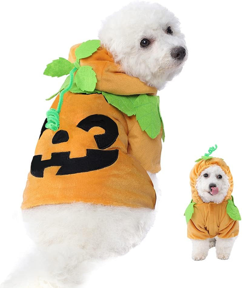 Pet Dog Cute Pumpkin Hoodie Costume for Halloween Dress up Party, Pet Carnival,Pet Cosplay