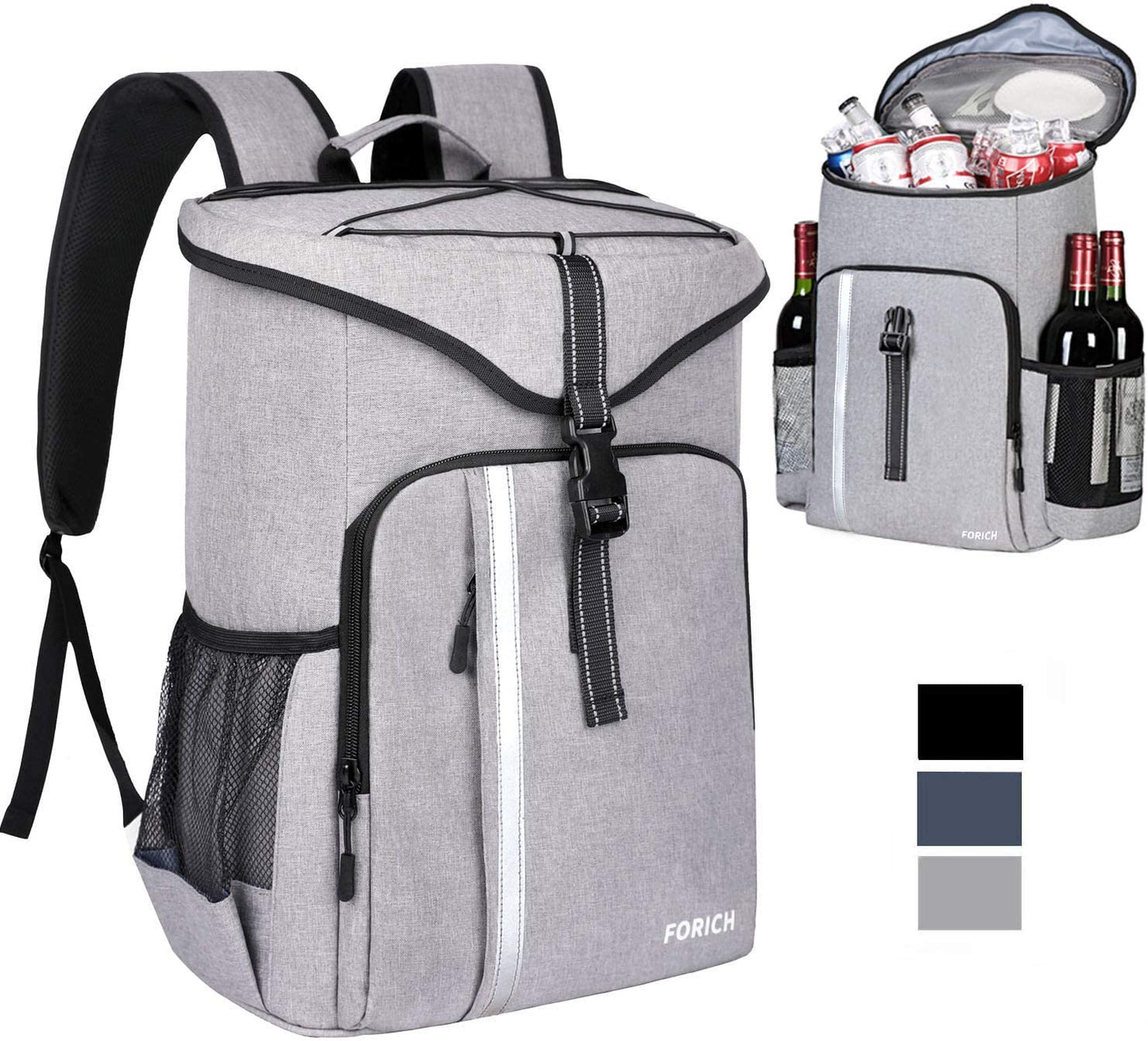 Backpack Cooler Leakproof Insulated Waterproof Backpack Cooler Bag, Lightweight Soft Beach Cooler Backpack for Men Women to Work Lunch Picnics Camping Hiking, 30 Cans-BT8D