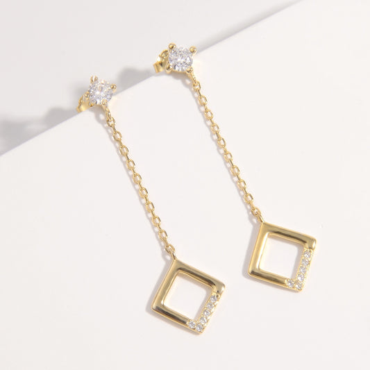 925 Sterling Silver Inlaid Zircon Earrings-BT8D