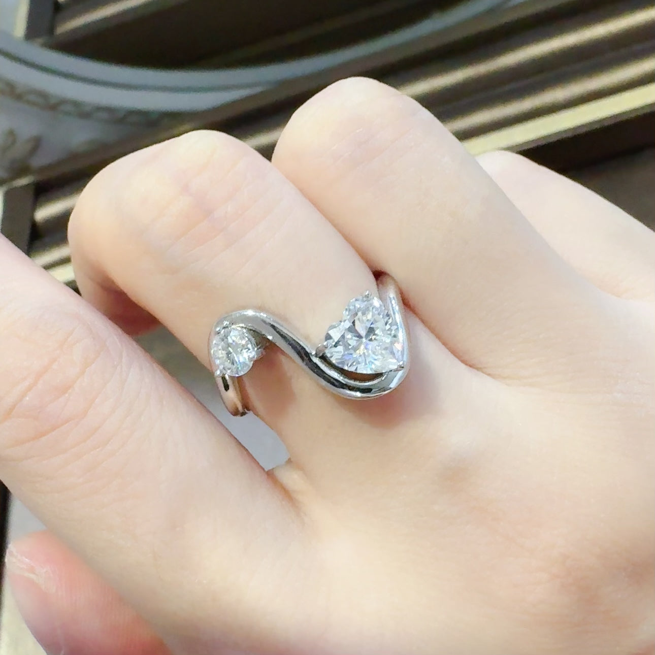 1.3 Carat Moissanite 925 Sterling Sver Irregular Shape Ring